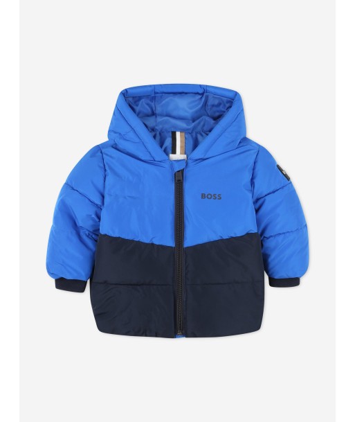 BOSS Baby Boys Two-Tone Puffer Jacket in Blue Livraison rapide