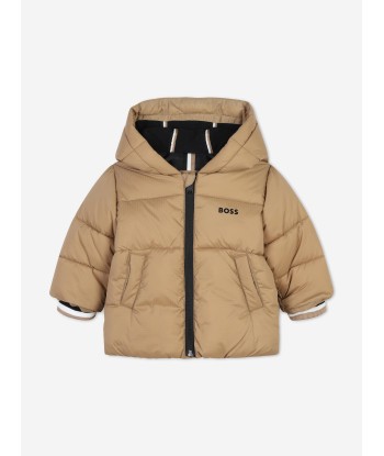 BOSS Baby Boys Logo Puffer Jacket in Brown acheter