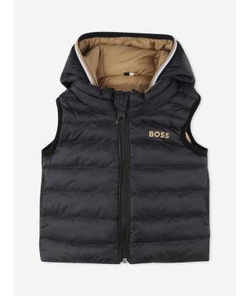 BOSS Baby Boys Reversible Puffer Gilet in Beige Venez découvrir notre 