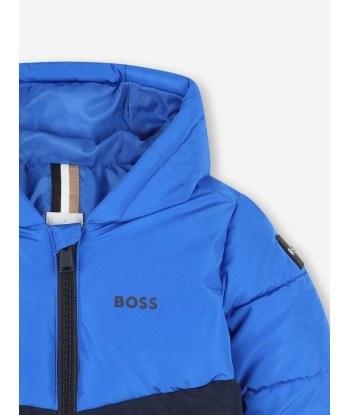 BOSS Baby Boys Two-Tone Puffer Jacket in Blue Livraison rapide