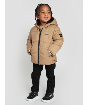 BOSS Baby Boys Logo Puffer Jacket in Brown acheter