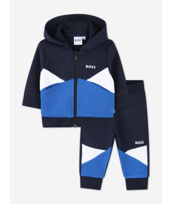 BOSS Baby Boys Colourblock Tracksuit in Navy Véritable concentré