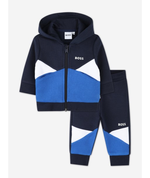 BOSS Baby Boys Colourblock Tracksuit in Navy Véritable concentré