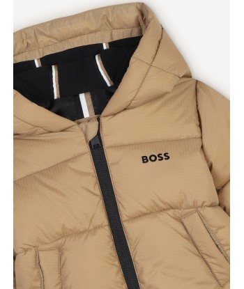 BOSS Baby Boys Logo Puffer Jacket in Brown acheter