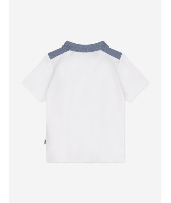 BOSS Baby Boys Colourblock Polo Shirt in White commande en ligne