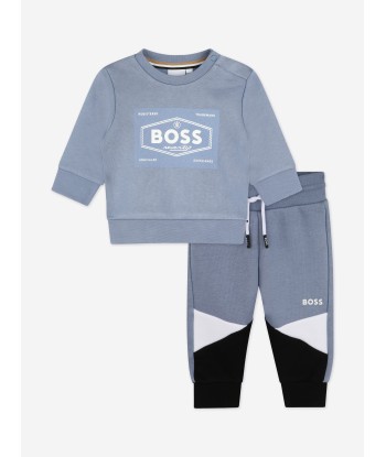 BOSS Baby Boys Logo Tracksuit in Grey en linge