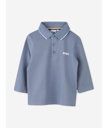 BOSS Baby Boys Long Sleeve Polo Shirt in Grey prix pour 