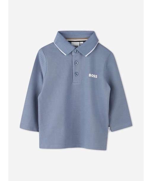 BOSS Baby Boys Long Sleeve Polo Shirt in Grey prix pour 