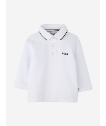 BOSS Baby Boys Long Sleeve Polo Shirt in White vente chaude votre 