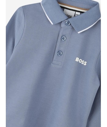 BOSS Baby Boys Long Sleeve Polo Shirt in Grey prix pour 