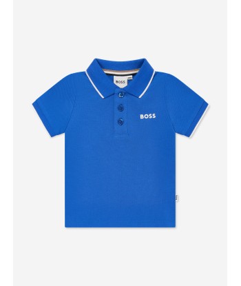 BOSS Baby Boys Logo Polo Shirt in Blue 2023