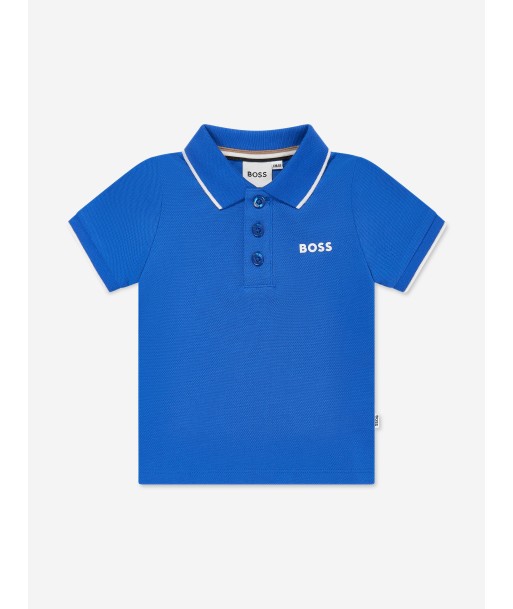 BOSS Baby Boys Logo Polo Shirt in Blue 2023