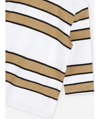 BOSS Baby Boys Striped Long Sleeve Polo Shirt in White JUSQU'A -70%! 