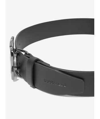 Dsquared2 Kids Leather Logo Belt in Black solde