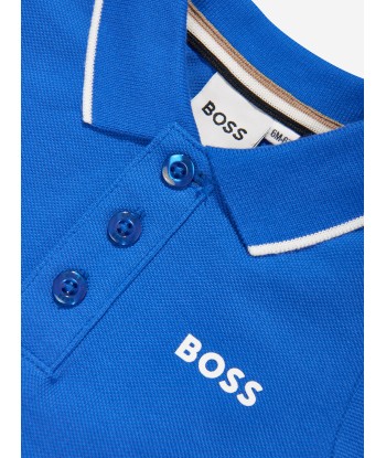 BOSS Baby Boys Logo Polo Shirt in Blue 2023