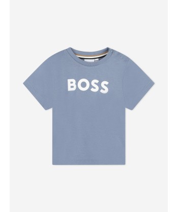 BOSS Baby Boys Logo T-Shirt in Grey une grave pollution 