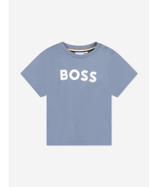 BOSS Baby Boys Logo T-Shirt in Grey une grave pollution 