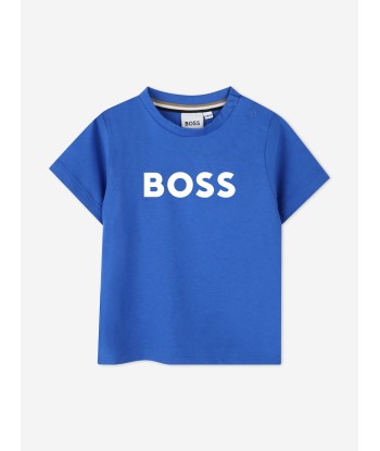 BOSS Baby Boys Logo T-Shirt in Blue la chaussure