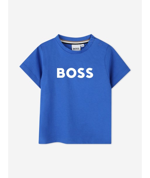 BOSS Baby Boys Logo T-Shirt in Blue la chaussure