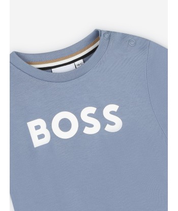 BOSS Baby Boys Logo T-Shirt in Grey une grave pollution 