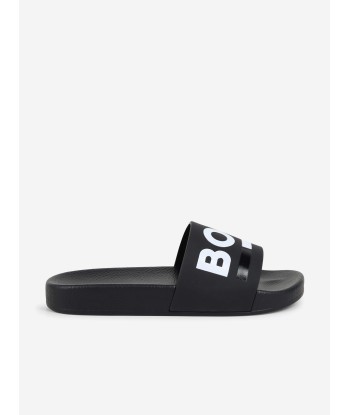 BOSS Boys Logo Sliders in Black Faites des économies