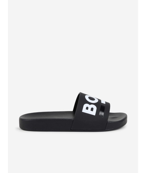 BOSS Boys Logo Sliders in Black Faites des économies