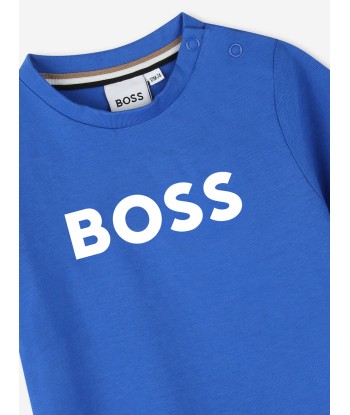 BOSS Baby Boys Logo T-Shirt in Blue la chaussure