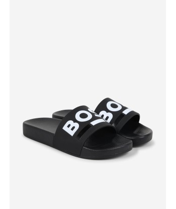 BOSS Boys Logo Sliders in Black Faites des économies