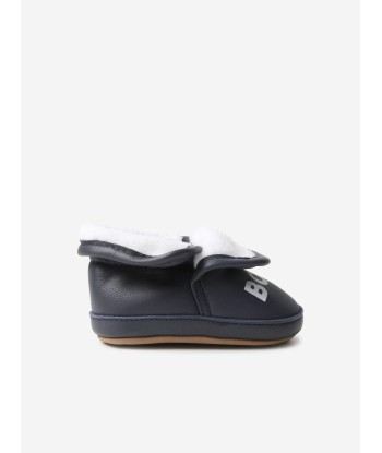 BOSS Baby Suede Pre-Walker Booties in Navy pas cher 