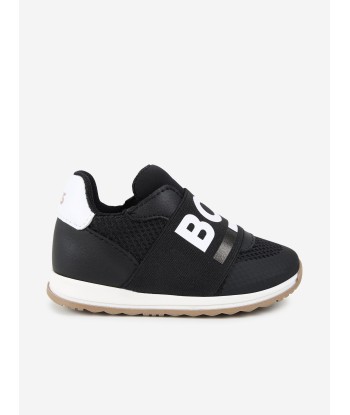 BOSS Boys Logo Trainers in Black hantent personnes