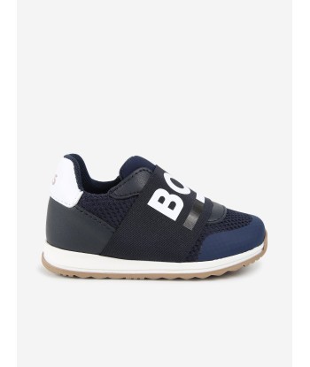 BOSS Boys Logo Trainers in Navy online