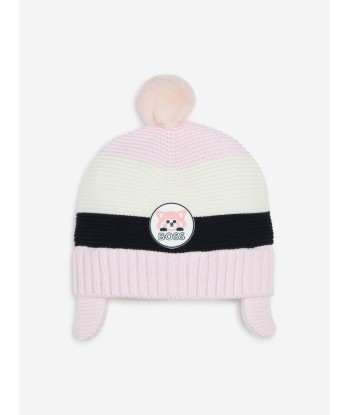 BOSS Baby Girls Pom Pom Beanie With Flaps in Pink prix pour 