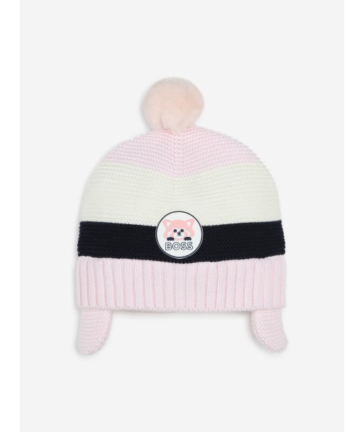 BOSS Baby Girls Pom Pom Beanie With Flaps in Pink prix pour 