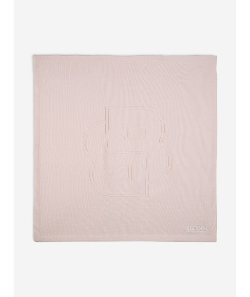 BOSS Baby Girls Embroidered Logo Blanket in Pink paiement sécurisé