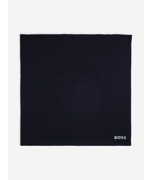 BOSS Baby Embroidered Logo Blanket in Navy de la marque