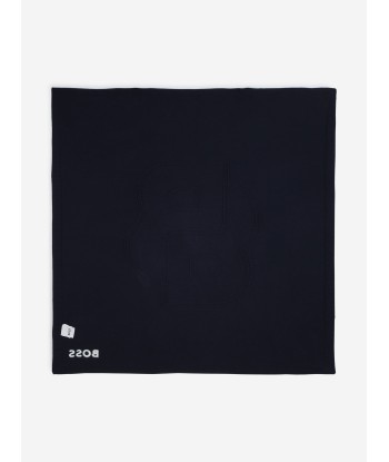 BOSS Baby Embroidered Logo Blanket in Navy de la marque