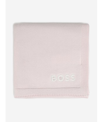 BOSS Baby Girls Embroidered Logo Blanket in Pink paiement sécurisé