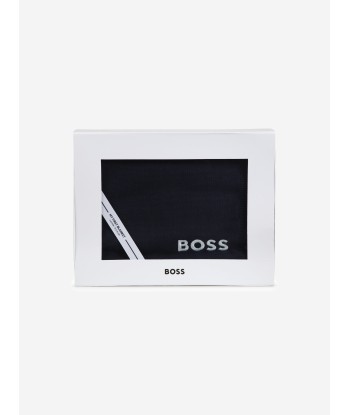 BOSS Baby Embroidered Logo Blanket in Navy de la marque