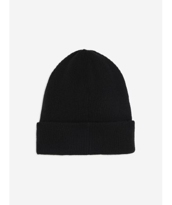 BOSS Boys Knitted Logo Beanie Hat in Black paiement sécurisé