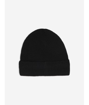 BOSS Boys Logo Beanie Hat in Black destockage