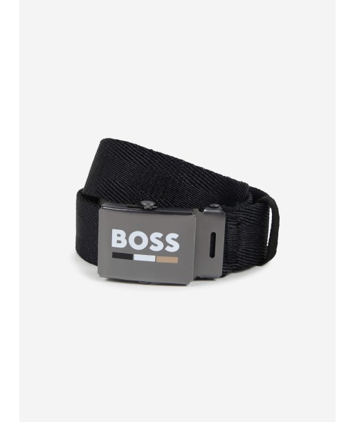 BOSS Boys Textured Belt in Black Jusqu'à 80% De Réduction