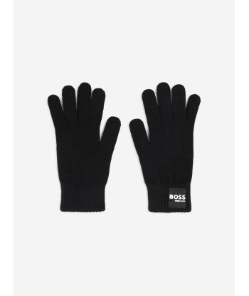 BOSS Boys Logo Gloves in Black 50-70% off 