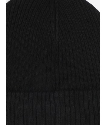 BOSS Boys Logo Beanie Hat in Black destockage