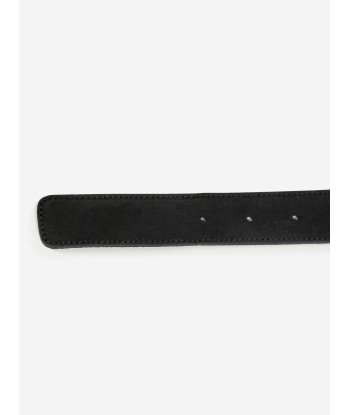 BOSS Boys Leather Logo Belt in Black outlet