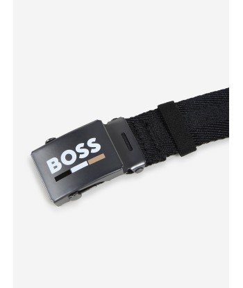 BOSS Boys Textured Belt in Black Jusqu'à 80% De Réduction