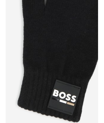 BOSS Boys Logo Gloves in Black 50-70% off 