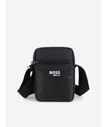 BOSS Boys Monogram Crossbody Bag in Black (18.5cm) de la marque