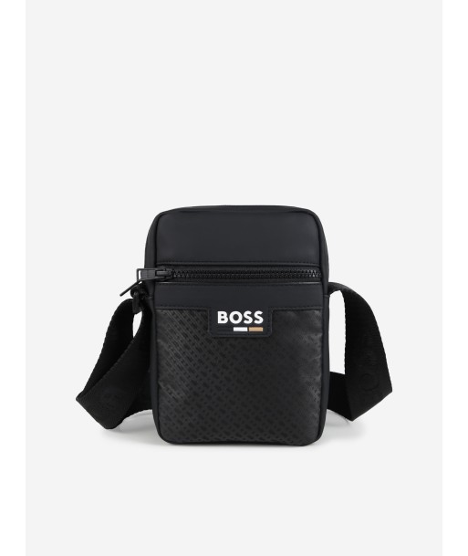 BOSS Boys Monogram Crossbody Bag in Black (18.5cm) de la marque