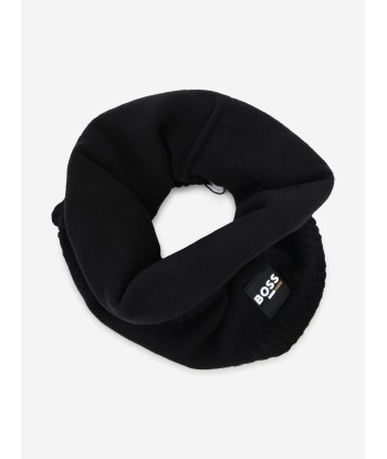 BOSS Boys Logo Snood in Black brillant des détails fins