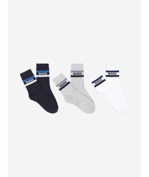 BOSS Boys 3 Pairs Socks Set in Navy 2024